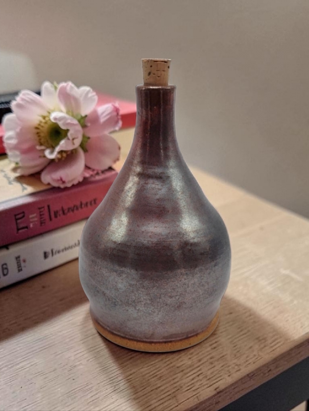 Handmade Wood-Fired Stoneware Vase Jug Anagama Pottery Rustic Decor